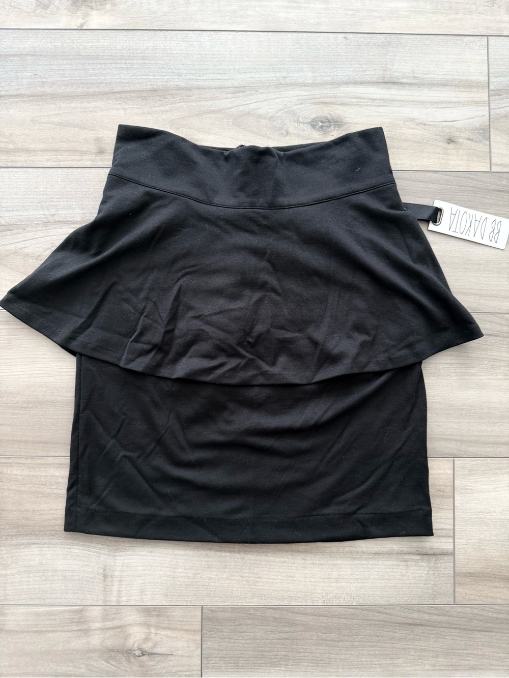 BB Dakota Black Peplum-Style Pencil Skirt